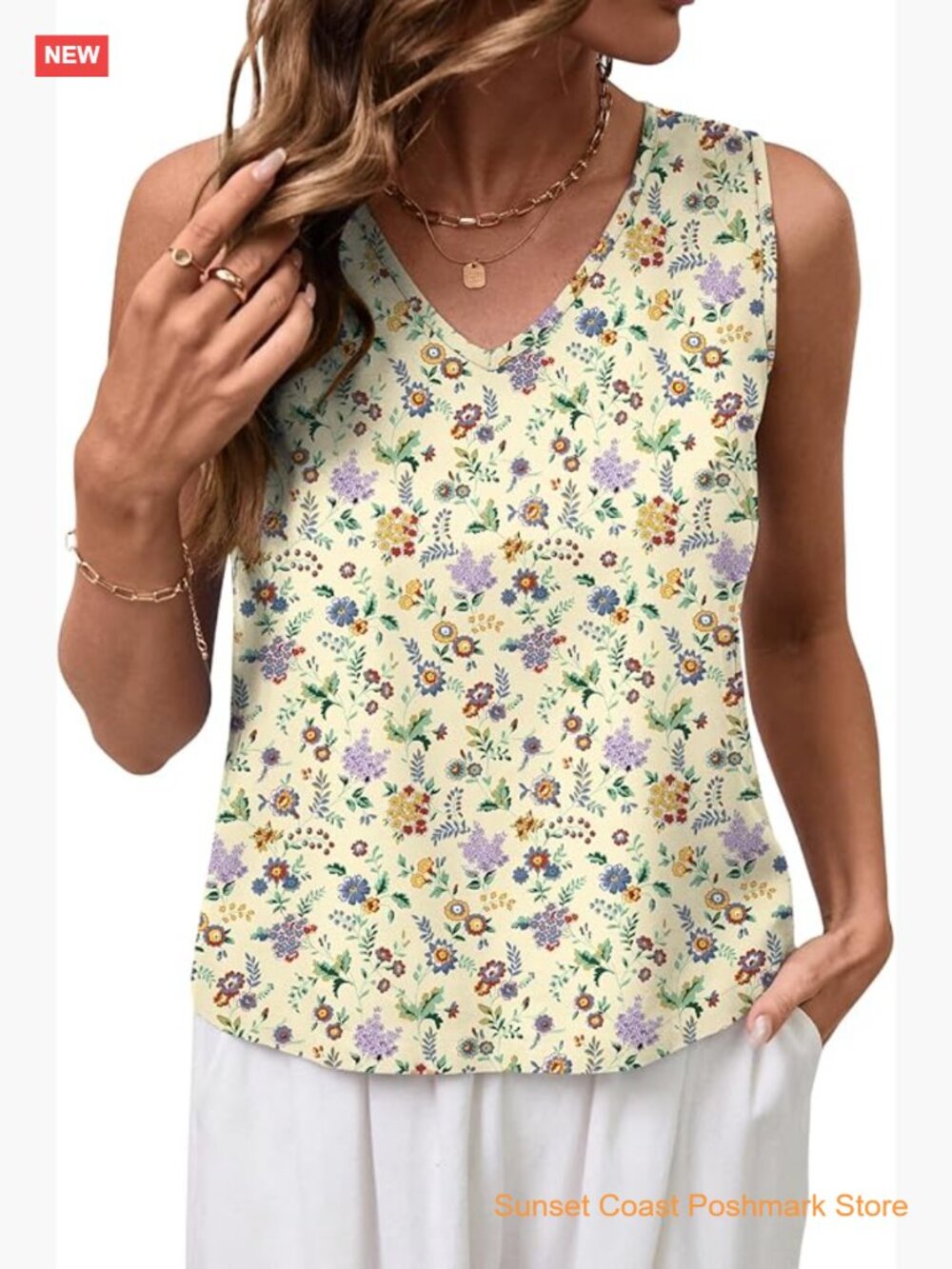 Linen Blend Crop Tank Top V Neck Sleeveless Spring Summer Beach Vacation Top